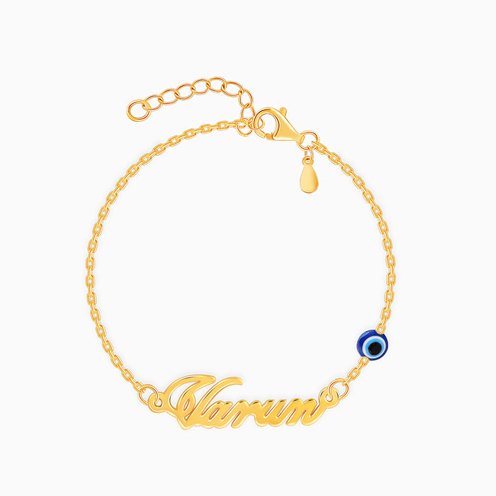 Golden Personalised Classic Evil Eye Bracelet