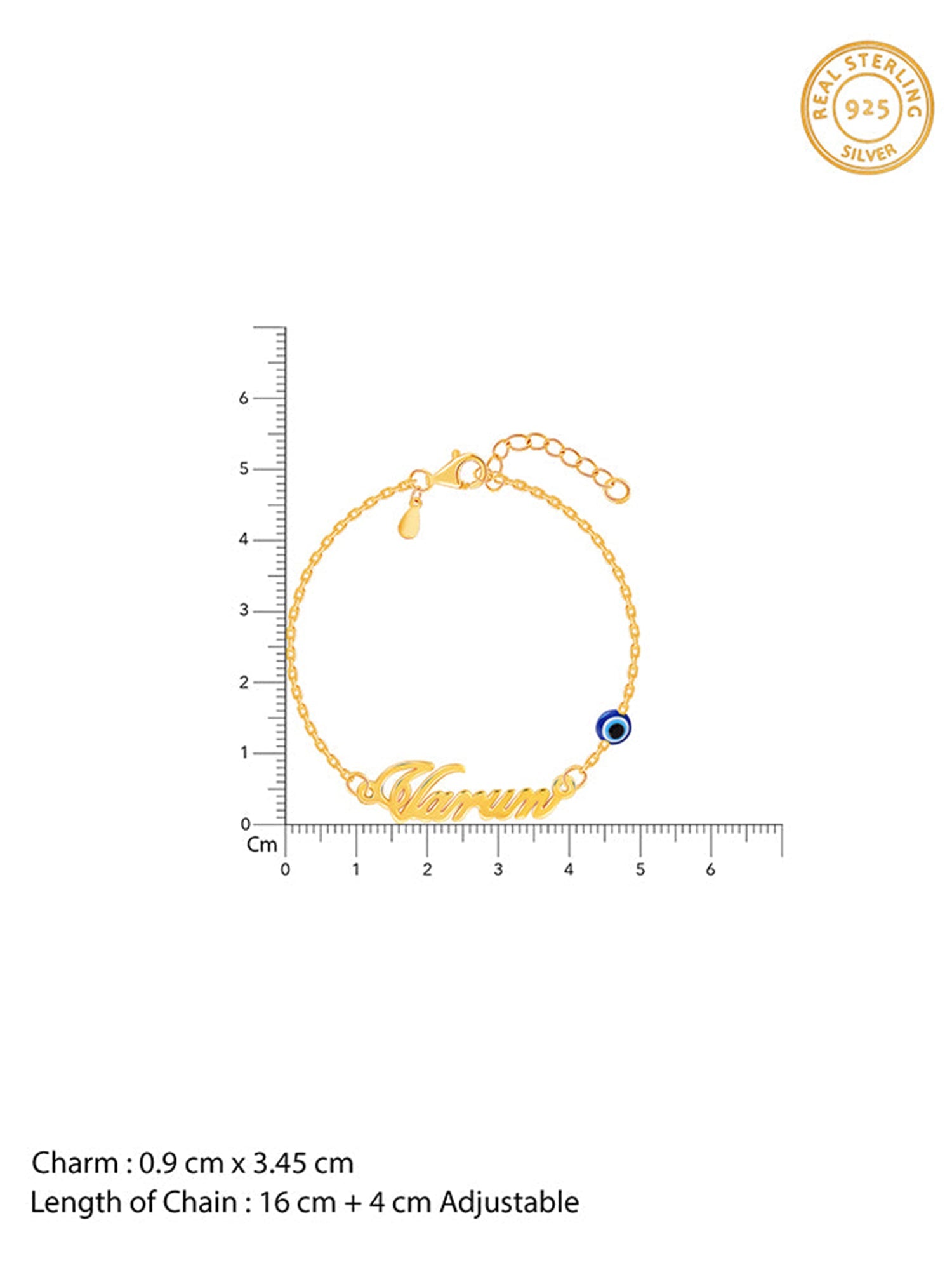 Golden Personalised Classic Evil Eye Bracelet