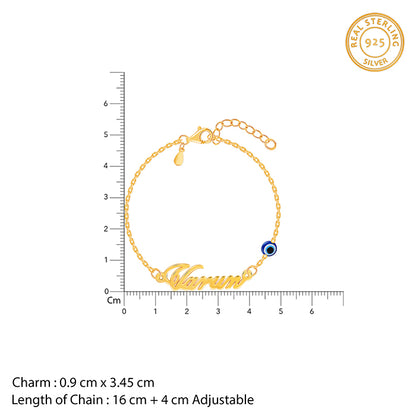 Golden Personalised Classic Evil Eye Bracelet