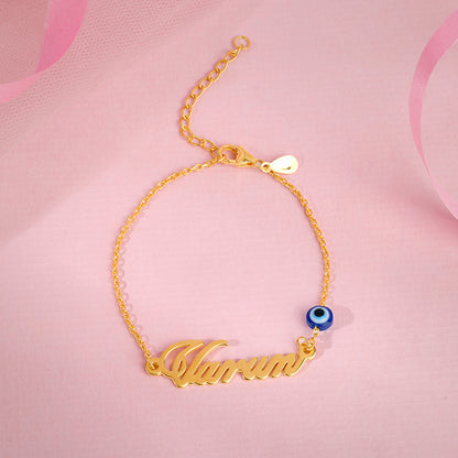 Golden Personalised Classic Evil Eye Bracelet