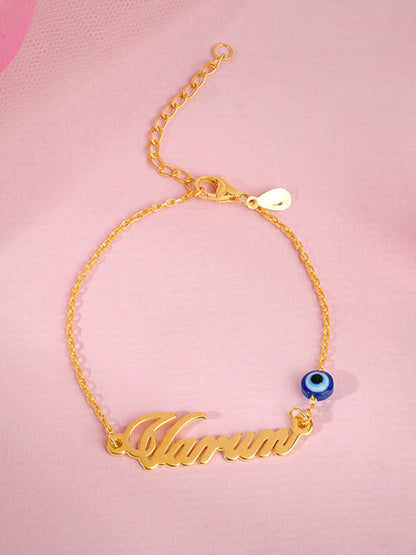 Golden Personalised Classic Evil Eye Bracelet