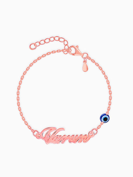Rose Gold Personalised Classic Evil Eye Bracelet