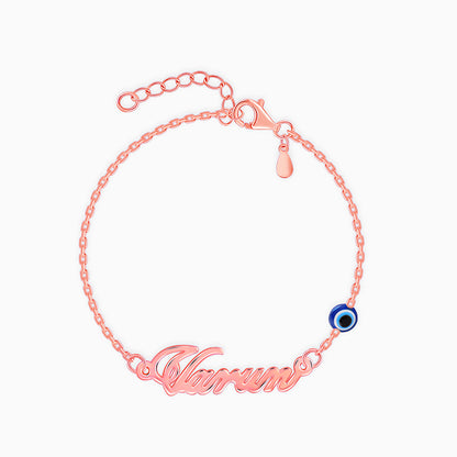 Rose Gold Personalised Classic Evil Eye Bracelet