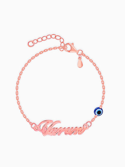 Rose Gold Personalised Classic Evil Eye Bracelet