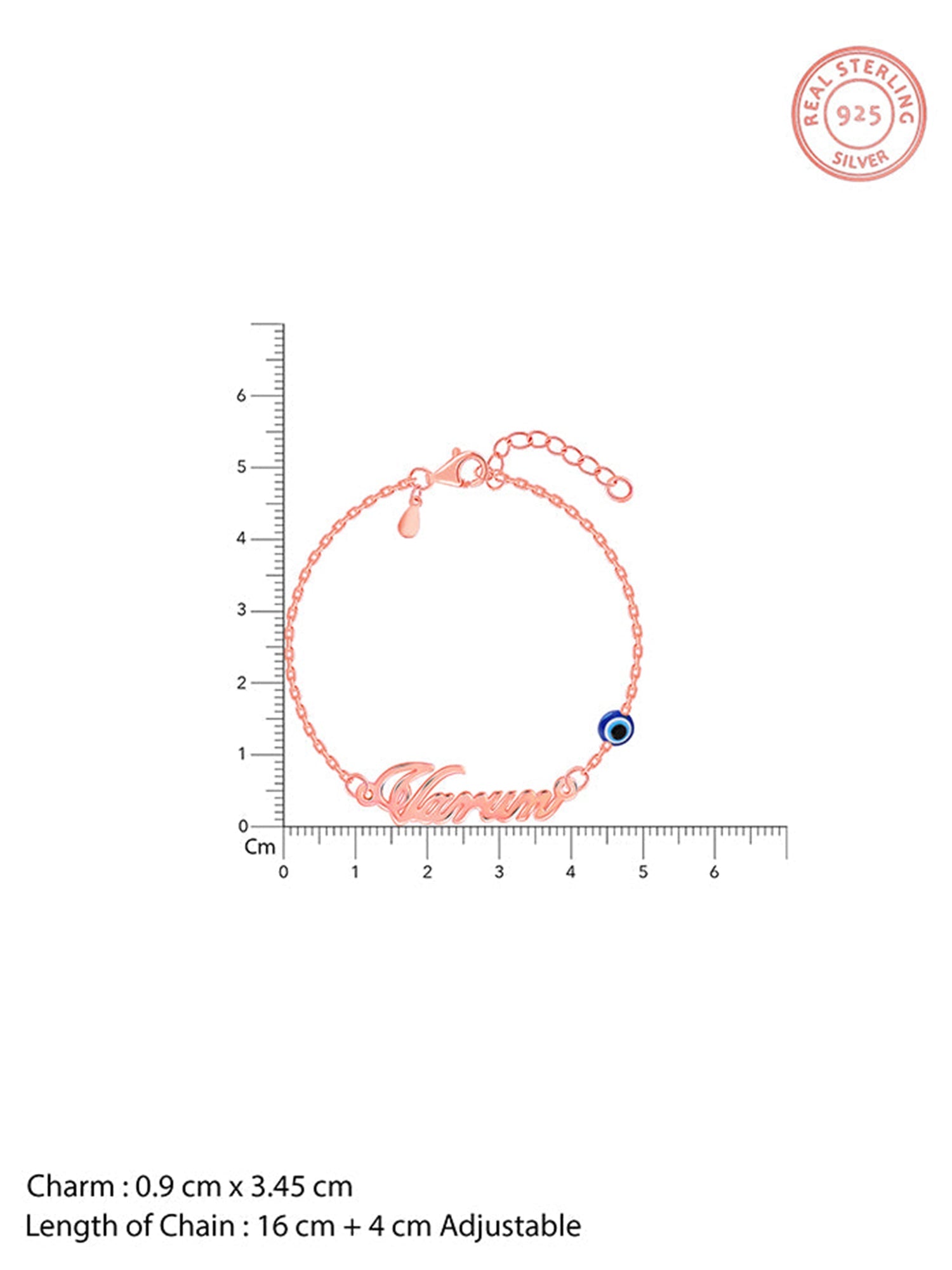Rose Gold Personalised Classic Evil Eye Bracelet