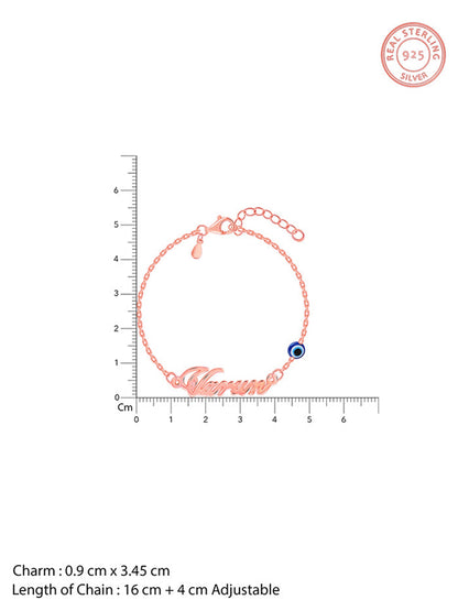 Rose Gold Personalised Classic Evil Eye Bracelet