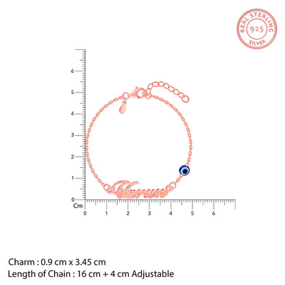Rose Gold Personalised Classic Evil Eye Bracelet