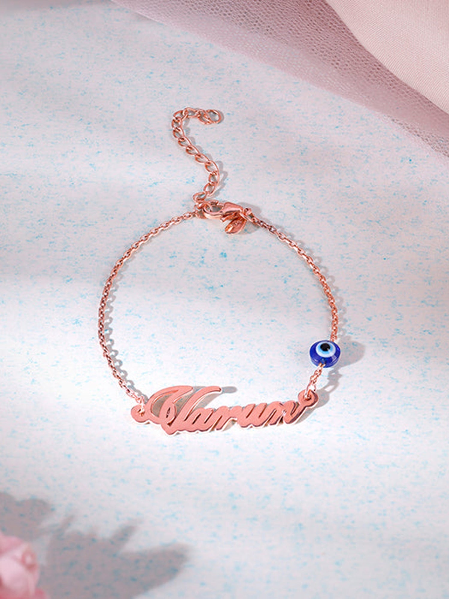 Rose Gold Personalised Classic Evil Eye Bracelet