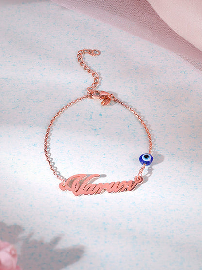 Rose Gold Personalised Classic Evil Eye Bracelet