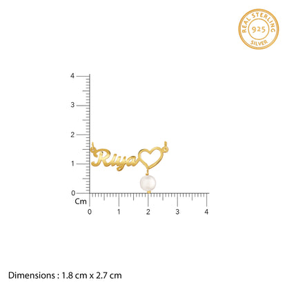 Golden Personalised Pearl Heart Necklace