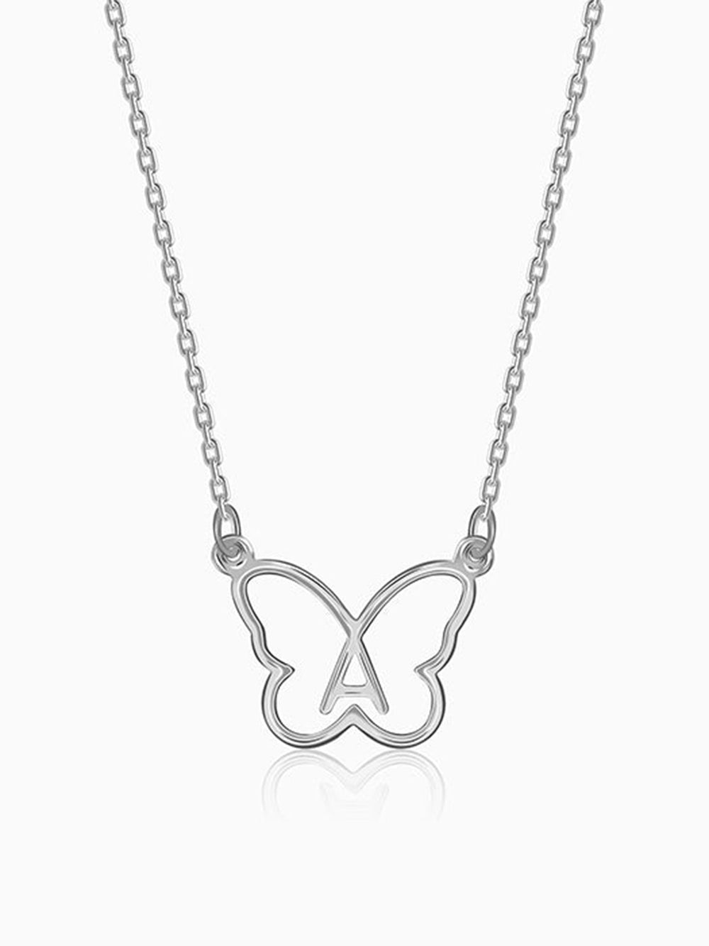 Silver Personalised Like a Butterfly Necklace
