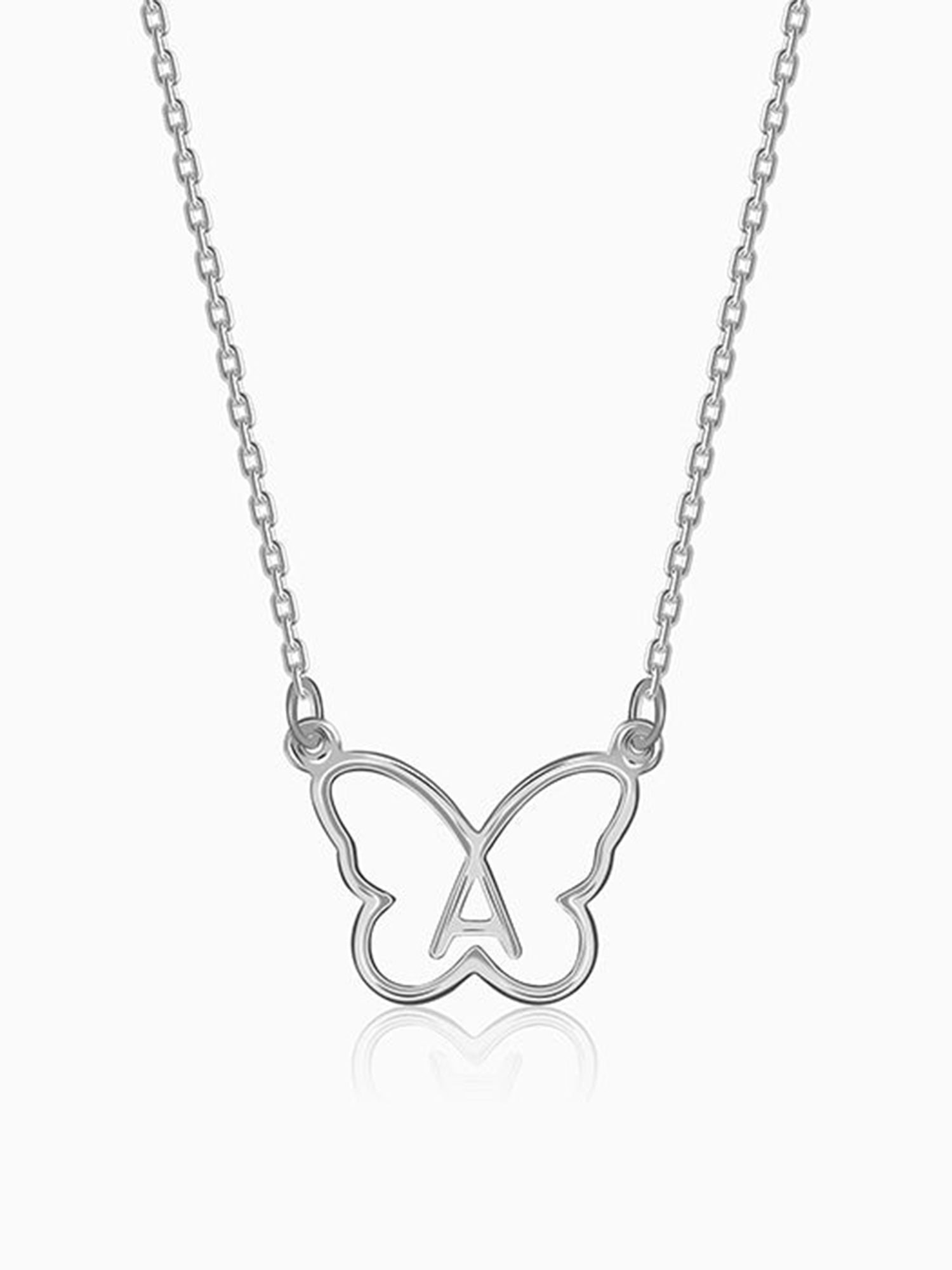 Silver Personalised Like a Butterfly Necklace