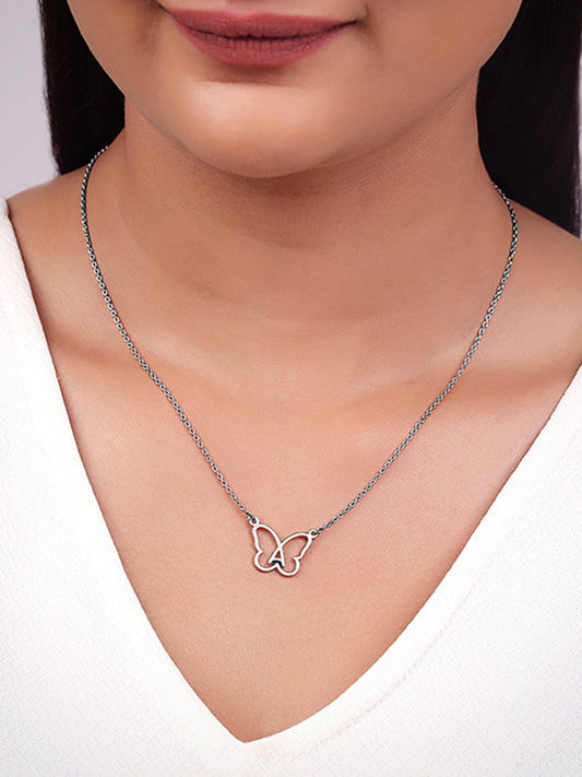 Silver Personalised Like a Butterfly Necklace