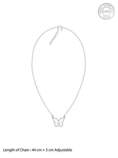 Silver Personalised Like a Butterfly Necklace