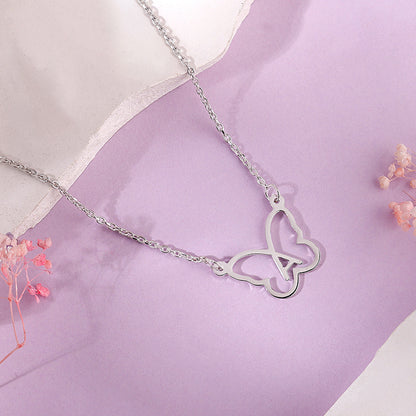 Silver Personalised Like a Butterfly Necklace
