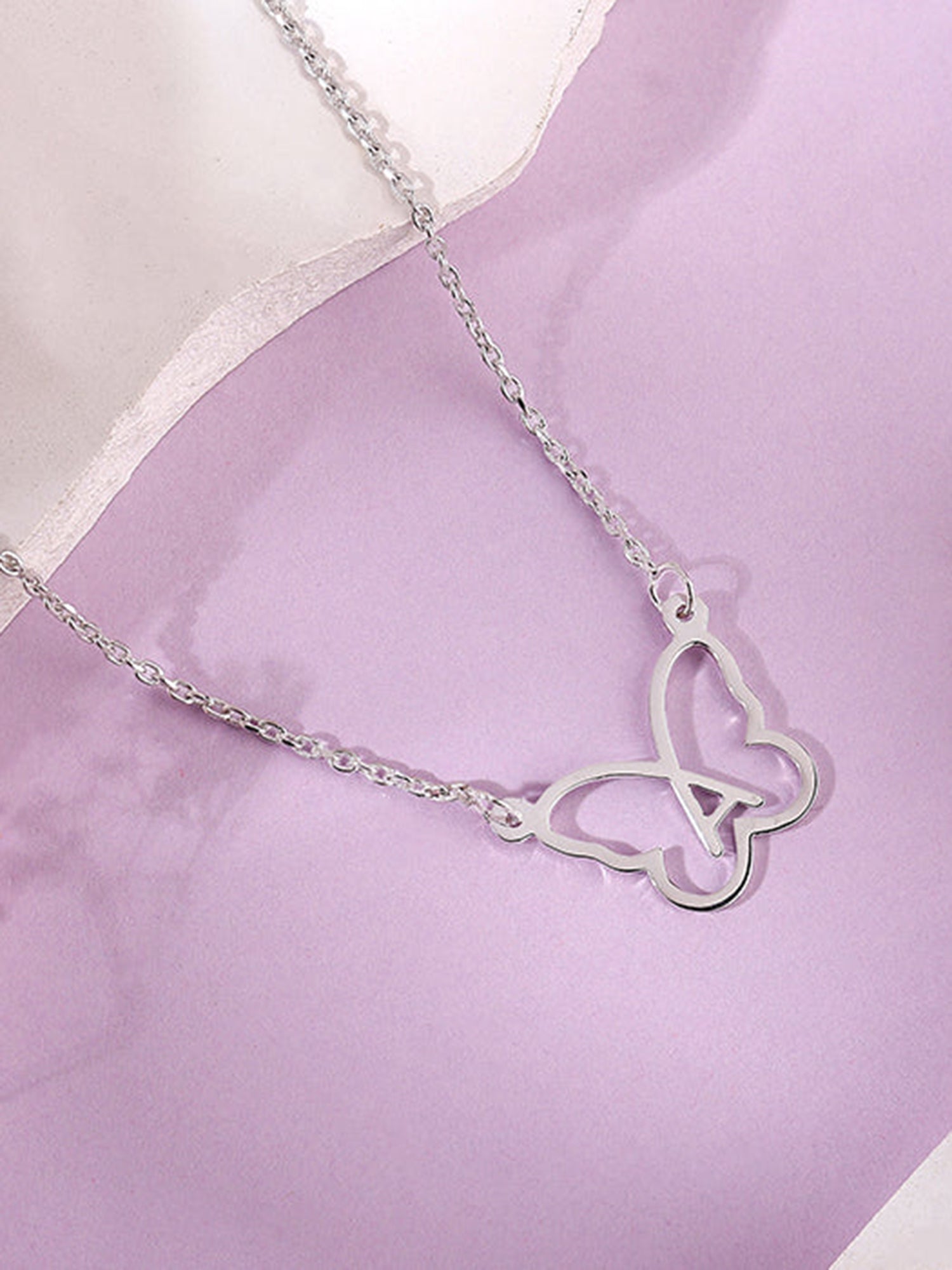 Silver Personalised Like a Butterfly Necklace