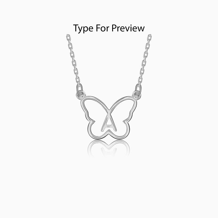 Silver Personalised Like a Butterfly Necklace