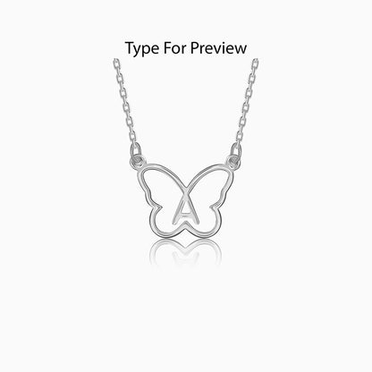 Silver Personalised Like a Butterfly Necklace