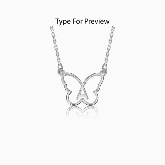 Silver Personalised Like a Butterfly Necklace