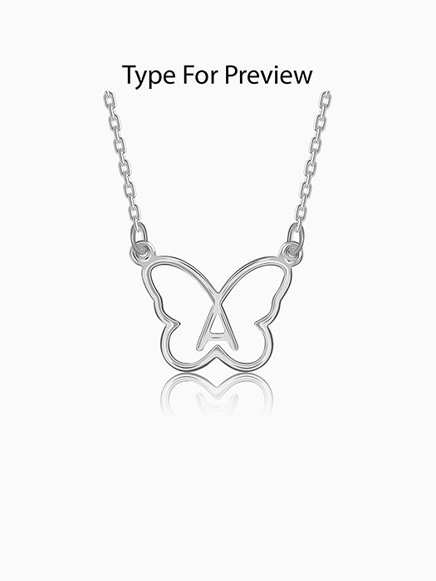 Silver Personalised Like a Butterfly Necklace