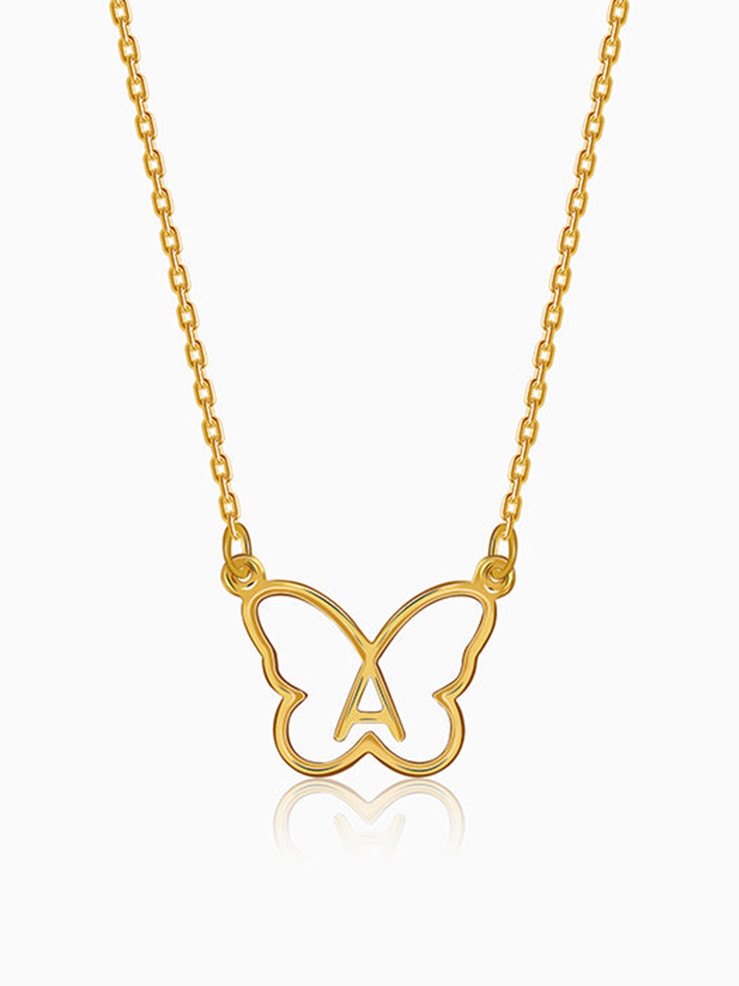 Golden Personalised Like a Butterfly Necklace