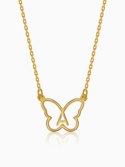 Golden Personalised Like a Butterfly Necklace