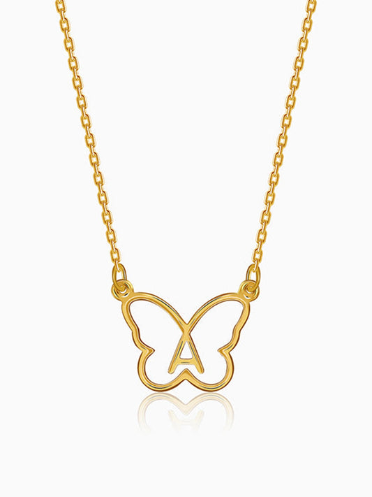 Golden Personalised Like a Butterfly Necklace