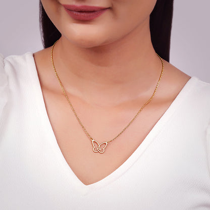 Golden Personalised Like a Butterfly Necklace