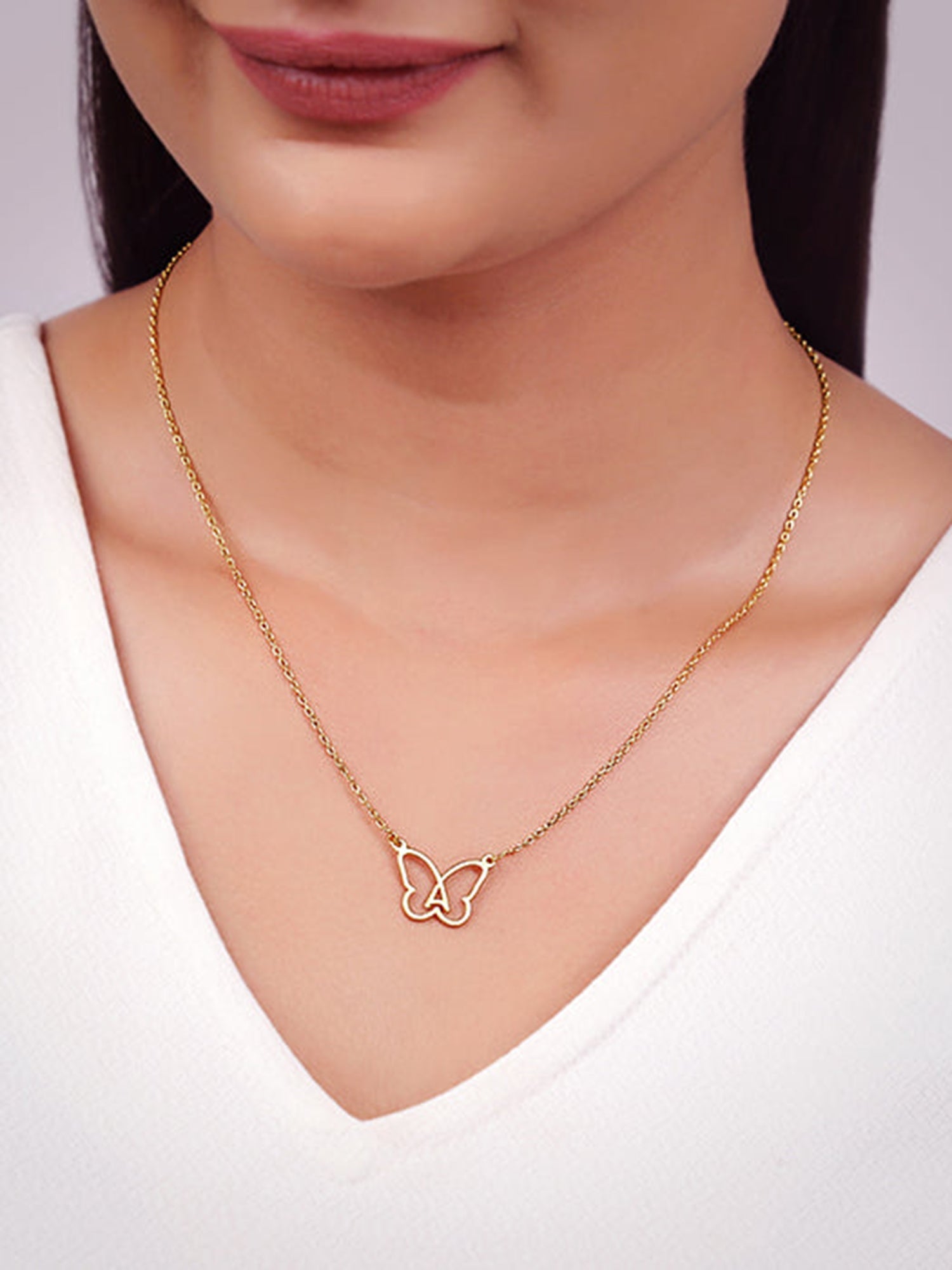 Golden Personalised Like a Butterfly Necklace