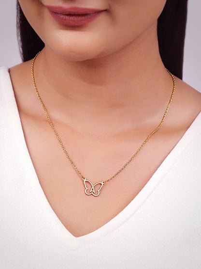 Golden Personalised Like a Butterfly Necklace