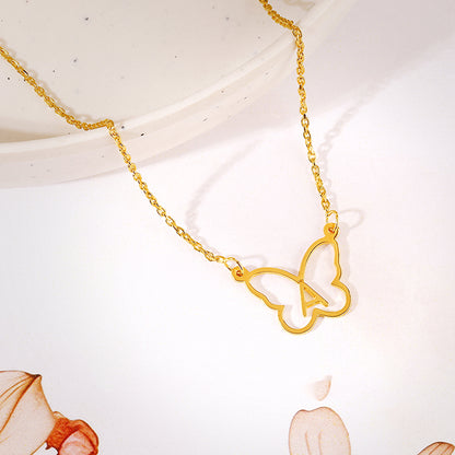 Golden Personalised Like a Butterfly Necklace