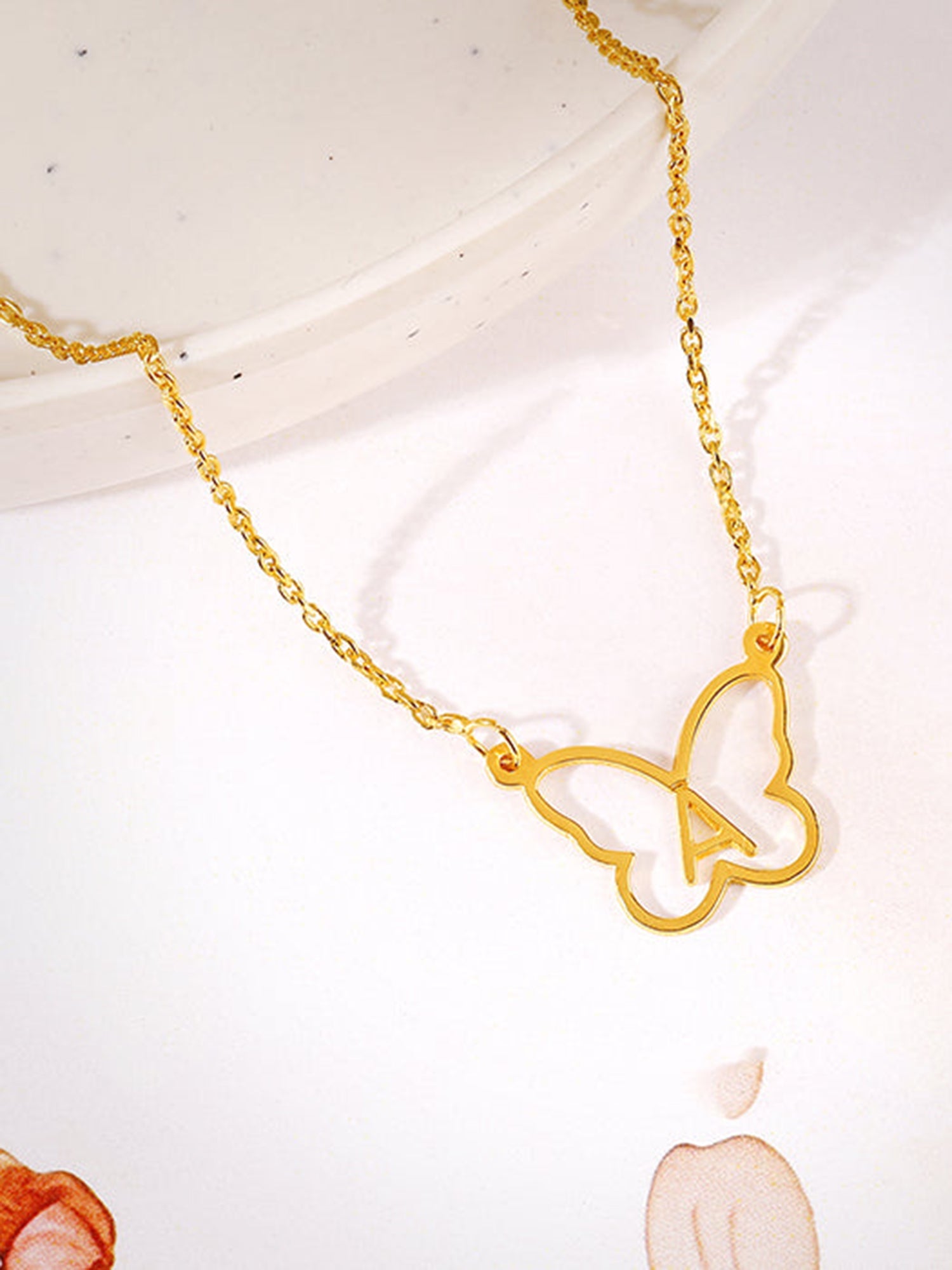 Golden Personalised Like a Butterfly Necklace