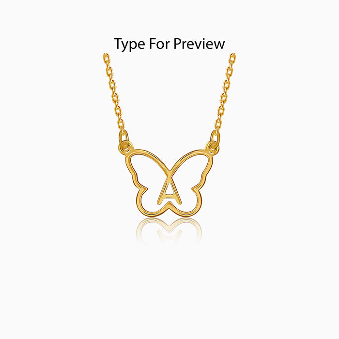 Golden Personalised Like a Butterfly Necklace