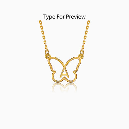 Golden Personalised Like a Butterfly Necklace