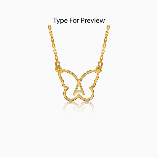 Golden Personalised Like a Butterfly Necklace