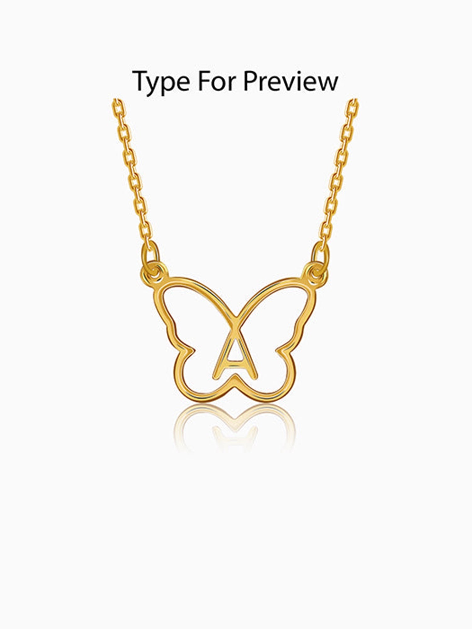 Golden Personalised Like a Butterfly Necklace