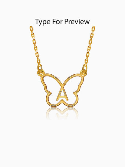 Golden Personalised Like a Butterfly Necklace