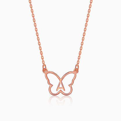 Rose Gold Personalised Like a Butterfly Necklace