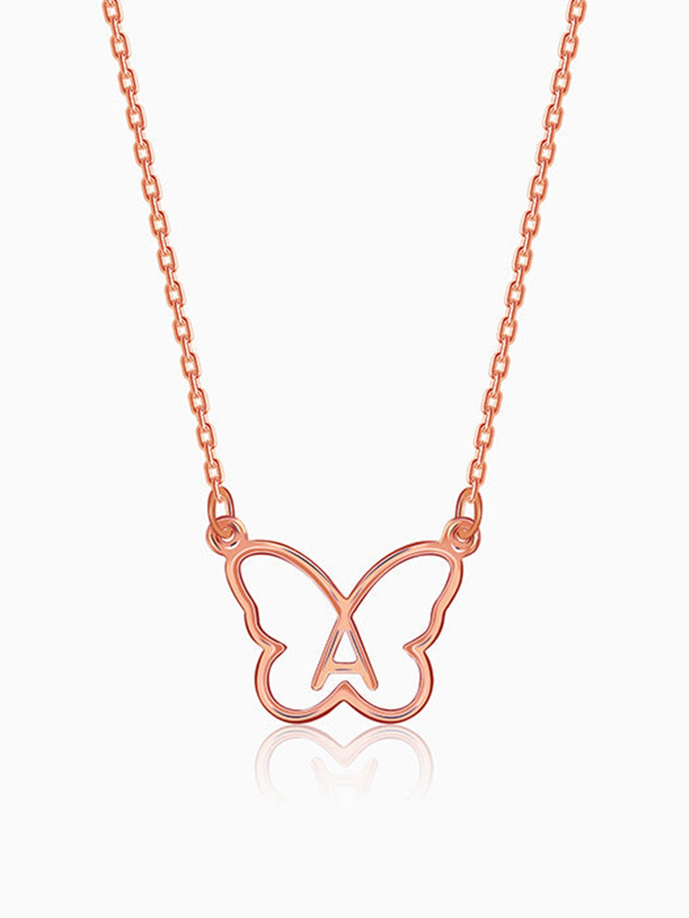 Rose Gold Personalised Like a Butterfly Necklace