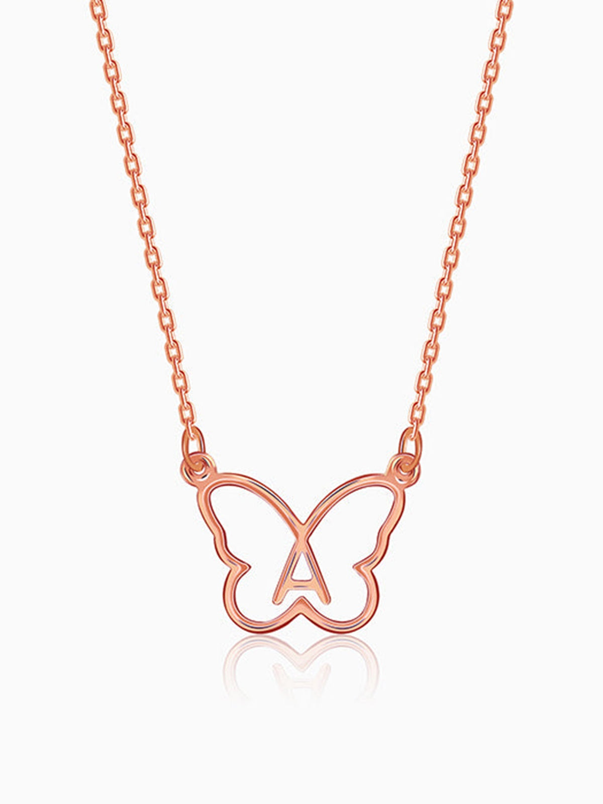 Rose Gold Personalised Like a Butterfly Necklace