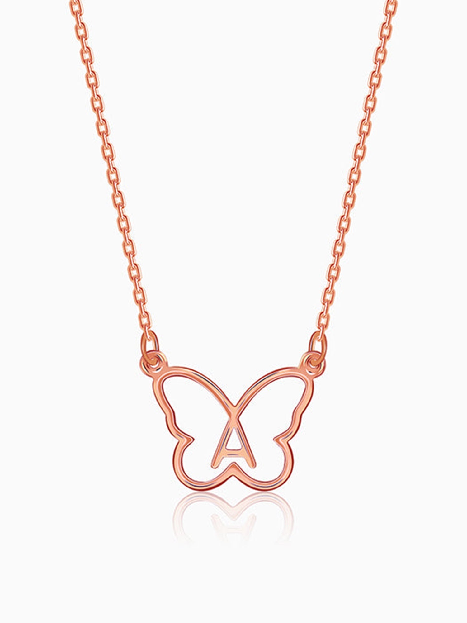 Rose Gold Personalised Like a Butterfly Necklace