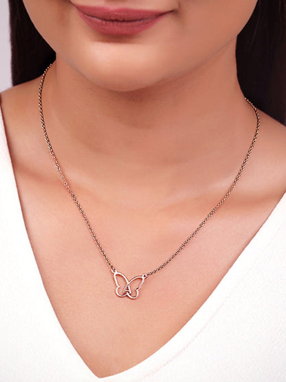 Rose Gold Personalised Like a Butterfly Necklace