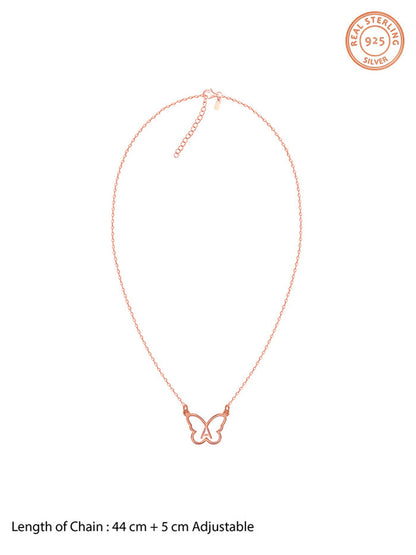 Rose Gold Personalised Like a Butterfly Necklace