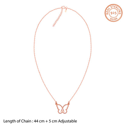 Rose Gold Personalised Like a Butterfly Necklace