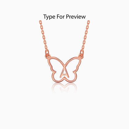 Rose Gold Personalised Like a Butterfly Necklace