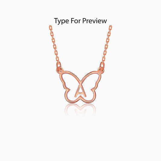 Rose Gold Personalised Like a Butterfly Necklace