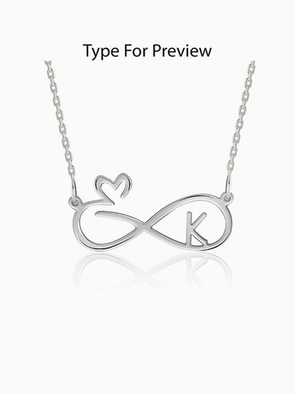 Silver Personalised To Infinity Necklace