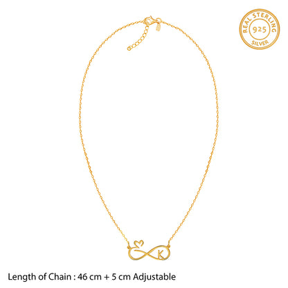 Golden Personalised To Infinity Necklace