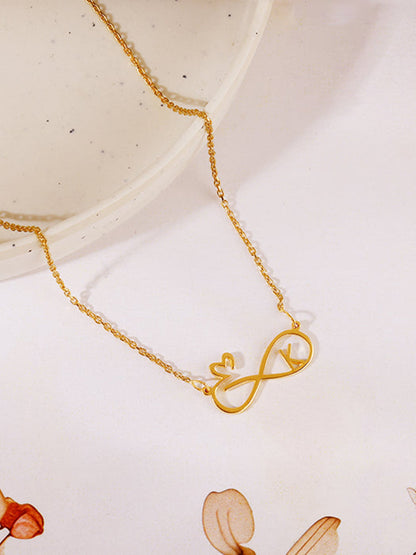 Golden Personalised To Infinity Necklace