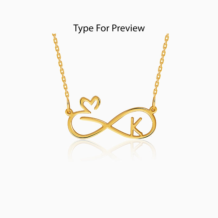 Golden Personalised To Infinity Necklace
